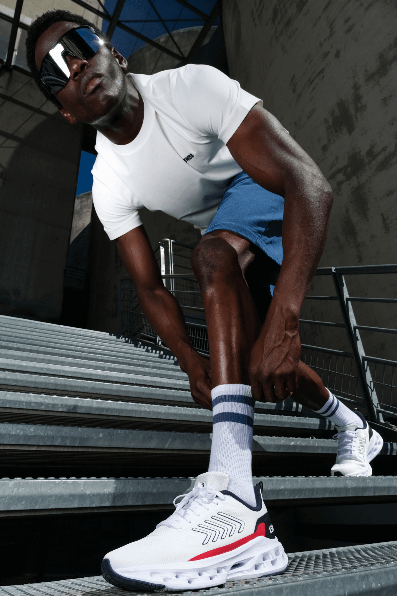04494 - 130 - M | MELROSE TUBES LITE | WHITE/NAVY/RED - K - Swiss US - FOOTWEAR