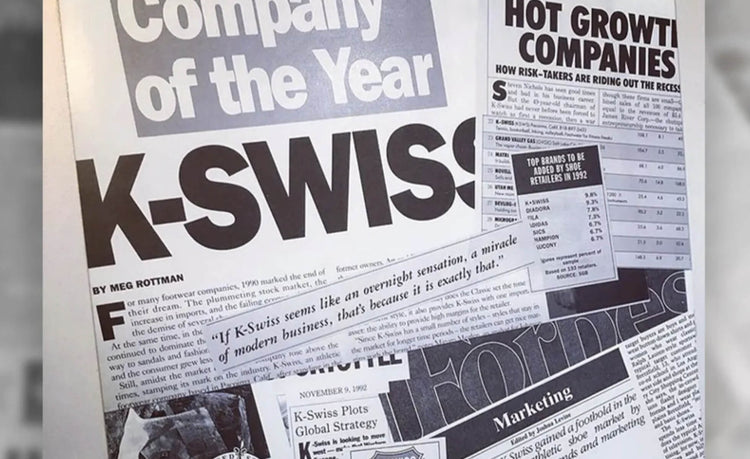 Newsprint reporting on K-Swiss as a growing company