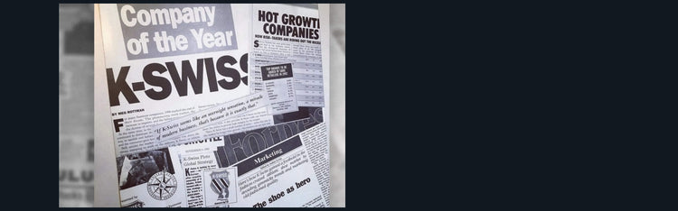 Newsprint reporting on K-Swiss as a growing company
