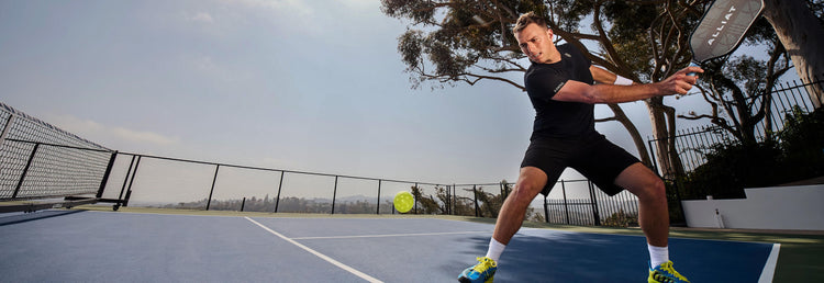 Image of Matt Manasse playing pickleball in K-Swiss Pickleball Supreme shoes