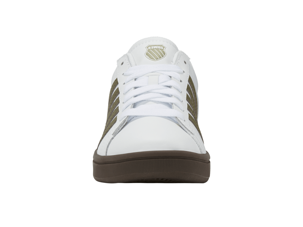 04413-125-M | COURT TIEBREAK II | WHITE/BURNT OLIVE/COLA GUM