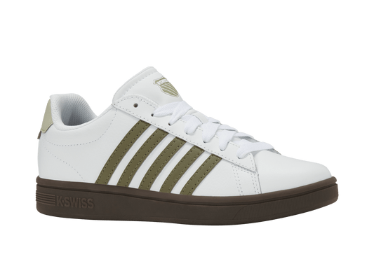 04413 - 125 - M | COURT TIEBREAK II | WHITE/BURNT OLIVE/COLA GUM/ALFALFA - K - Swiss US - FOOTWEAR
