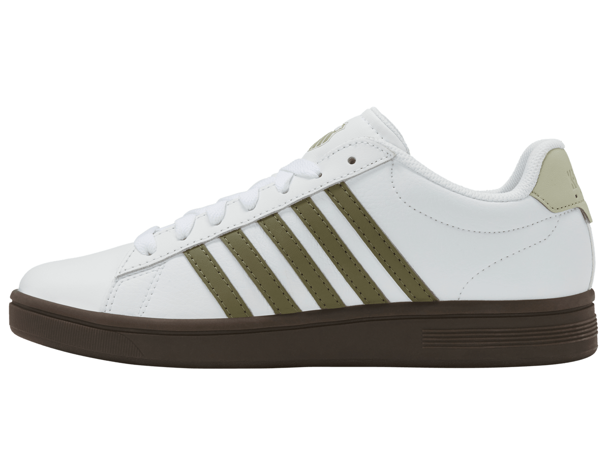 04413-125-M | COURT TIEBREAK II | WHITE/BURNT OLIVE/COLA GUM