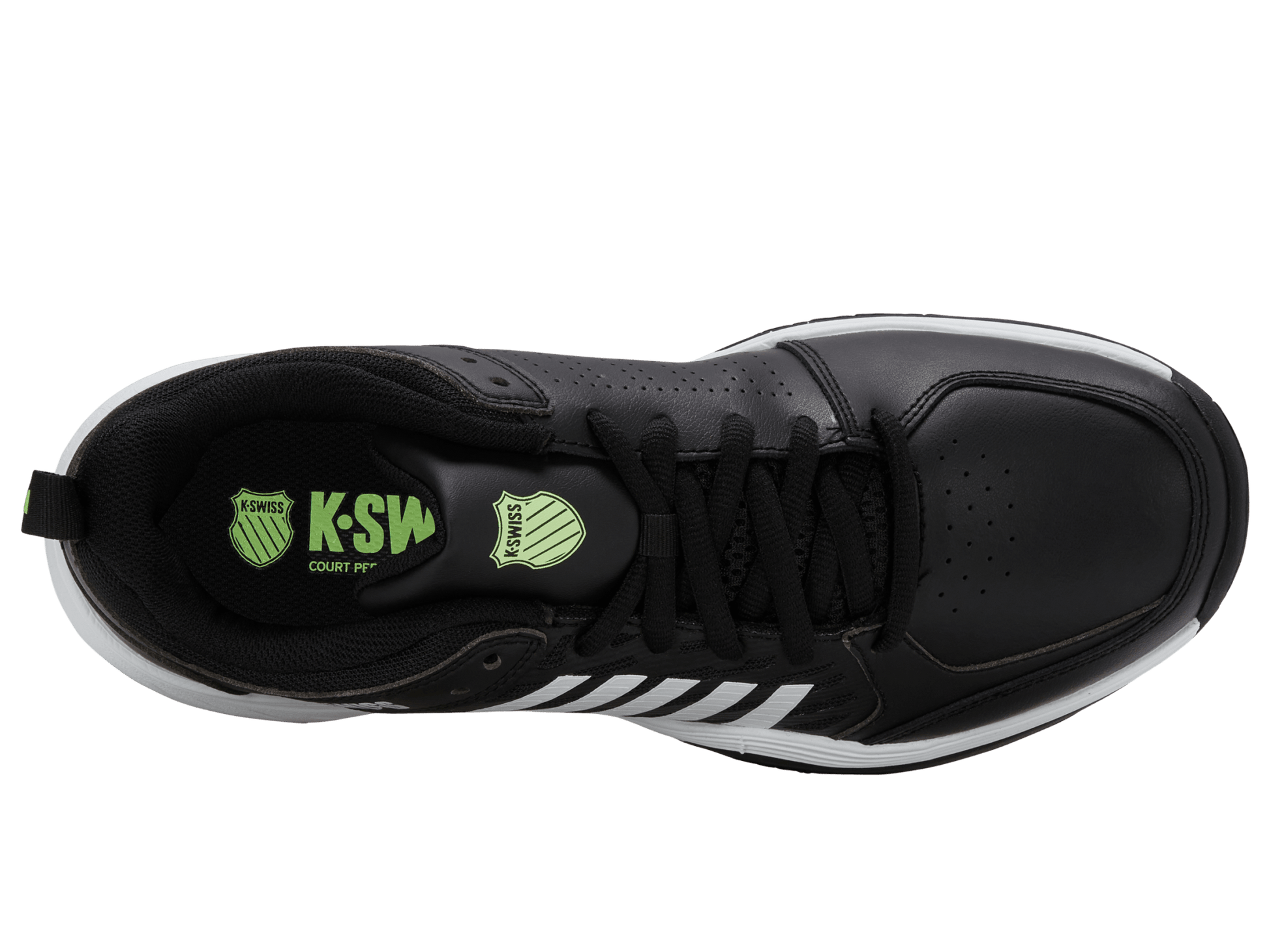04428 - 064 - M | COURT EXPRESS 2 | BLACK/WHITE/SOFT NEON GREEN - K - Swiss US - FOOTWEAR