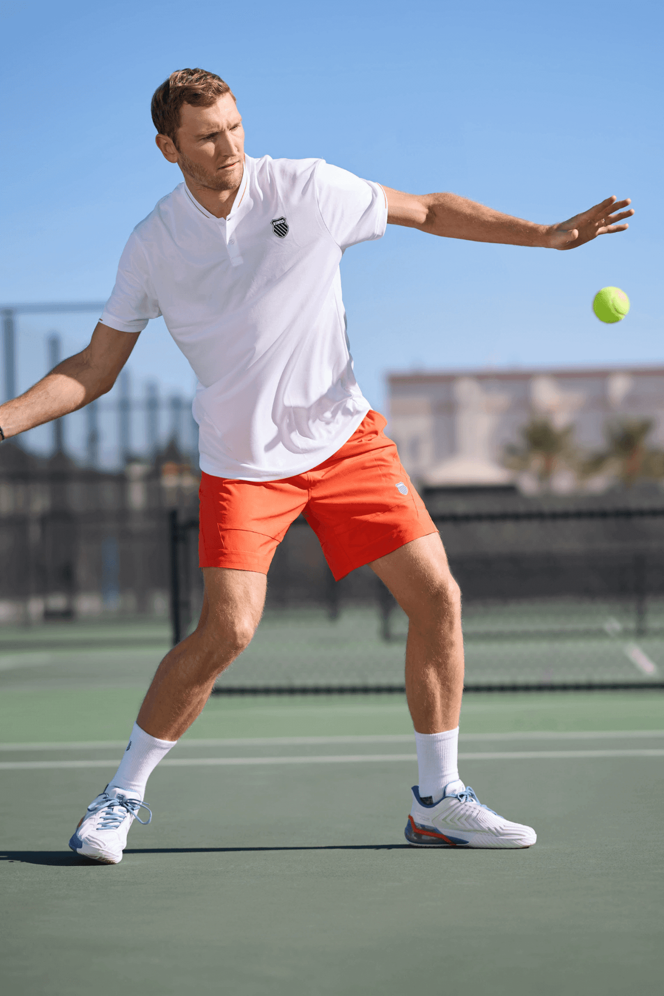 04437 - 139 - M | ULTRASHOT 4 | LUCENT WHITE/INFINITY/SCARLET IBIS - K - Swiss US - FOOTWEAR