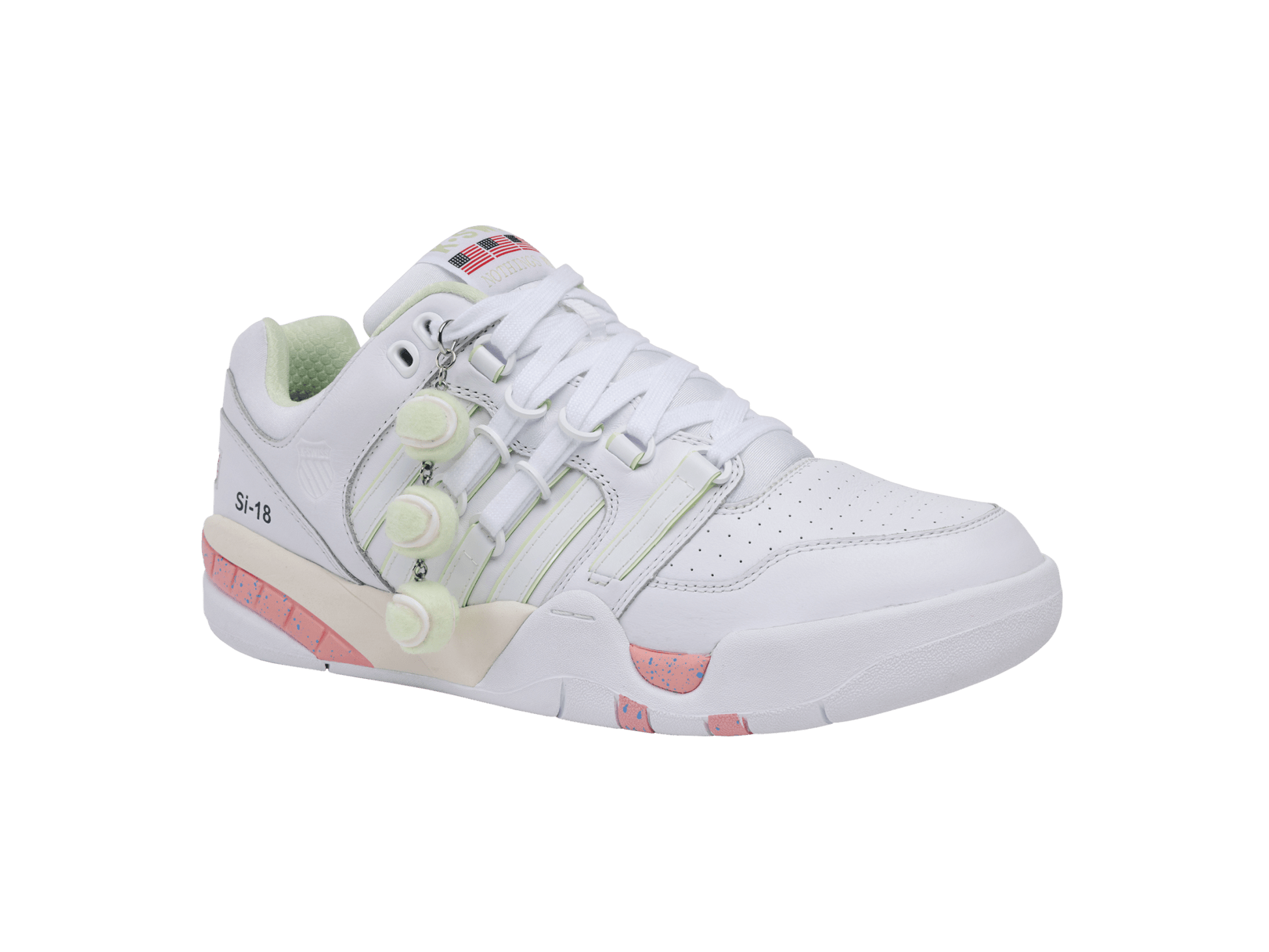 04731-173-M | SI-18 INTERNATIONAL C X BROCK | WHITE/PINK LEMONADE/TENNIS BALL/COURT/EGRET - K-Swiss US - FOOTWEAR