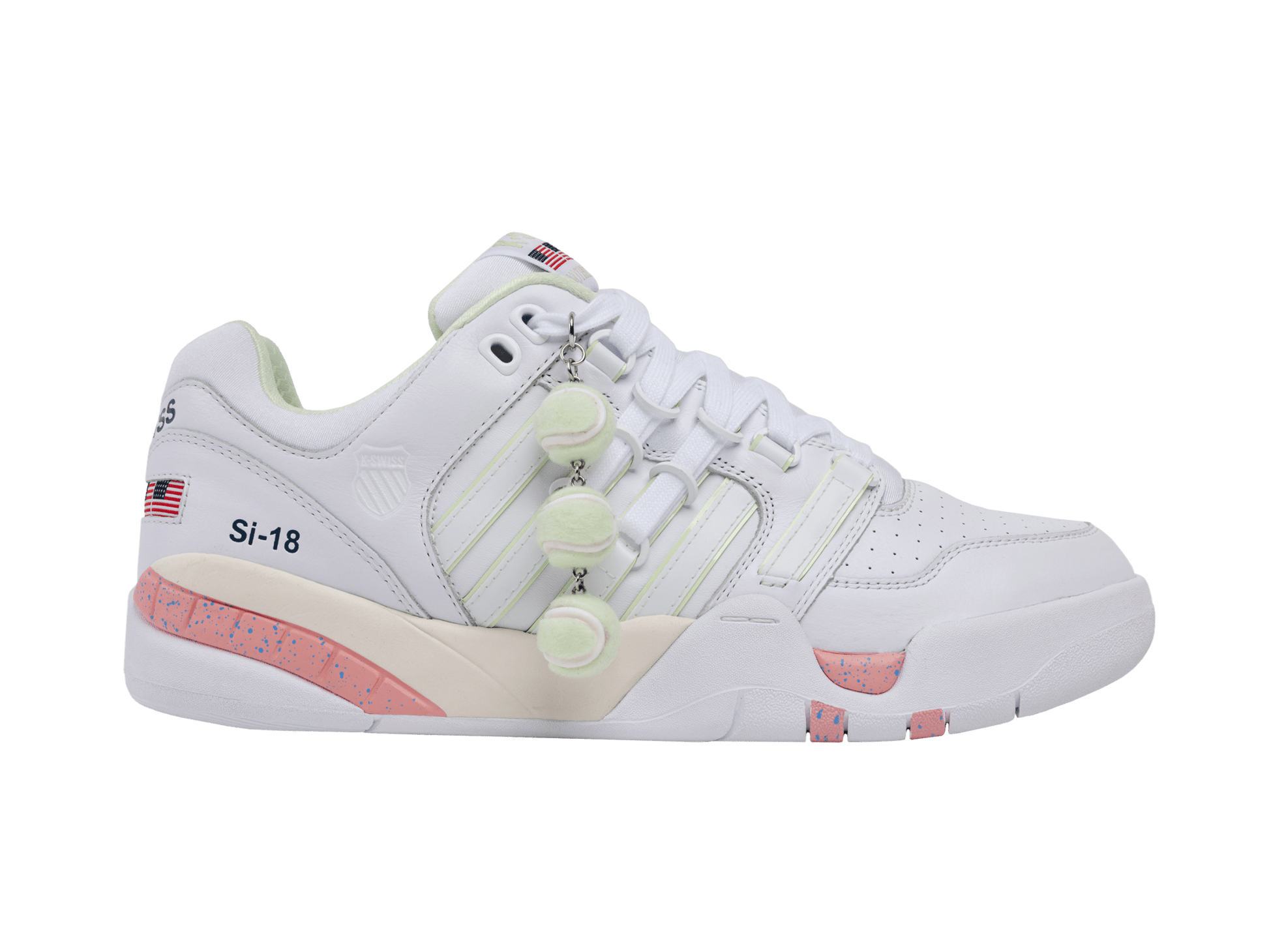 04731-173-M | SI-18 INTERNATIONAL C X BROCK | WHITE/PINK LEMONADE/TENNIS BALL/COURT/EGRET - K-Swiss US - FOOTWEAR