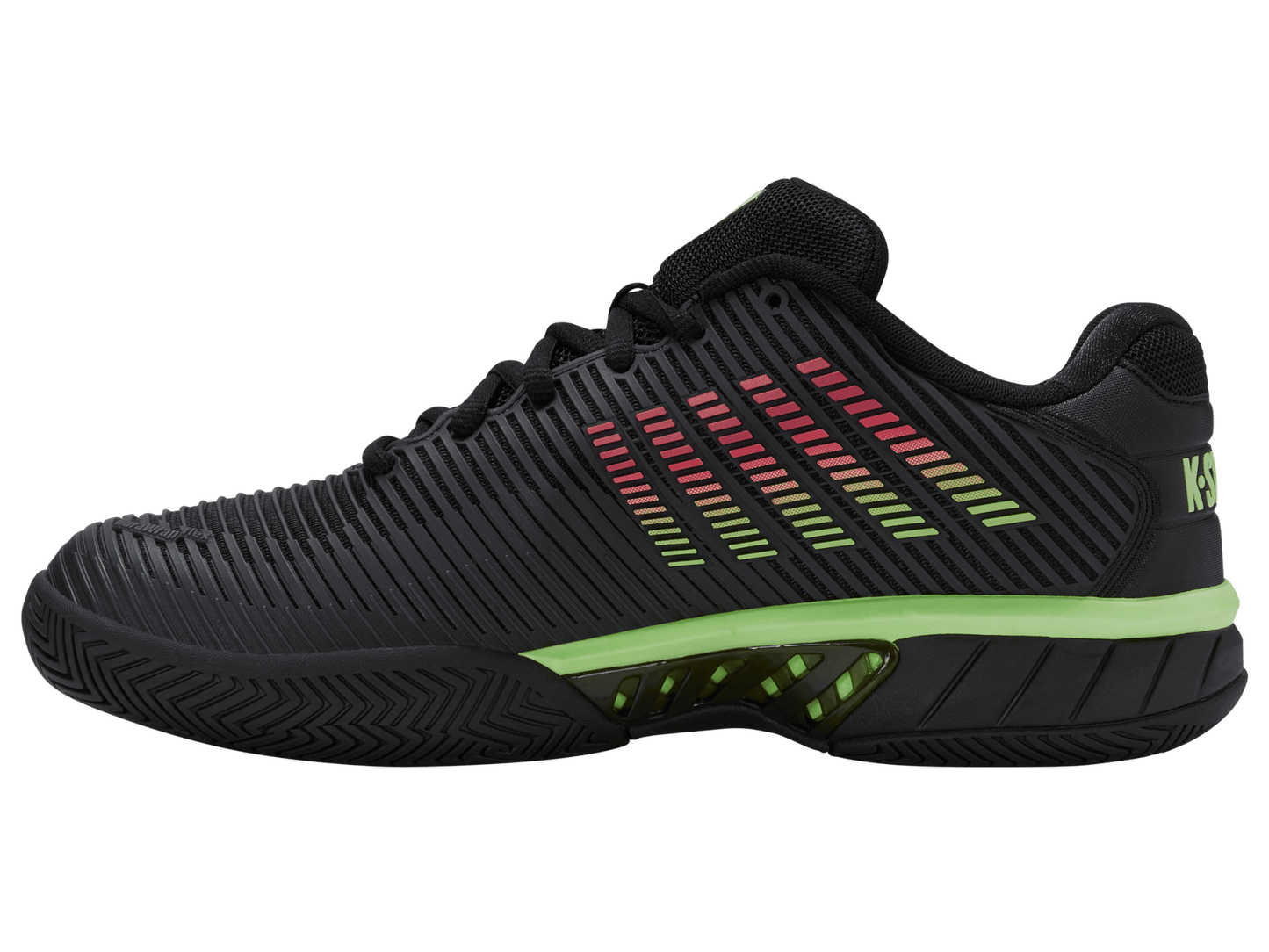 06613 - 011 - M | HYPERCOURT EXPRESS 2 | BLACK/SOFT NEON GREEN/NEON LAVA - K - Swiss US - FOOTWEAR