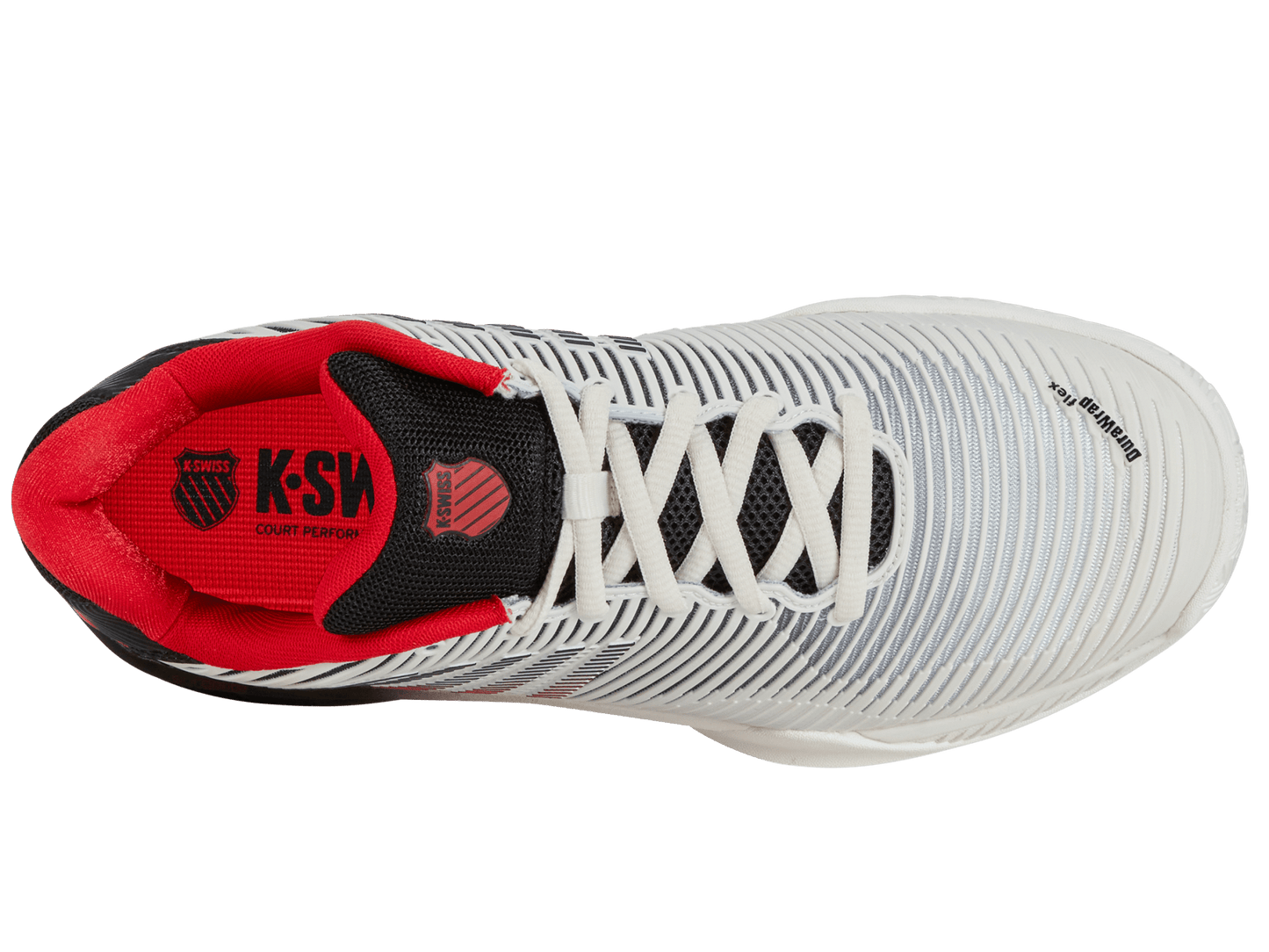 06613 - 104 - M | HYPERCOURT EXPRESS 2 | BRIGHT WHITE/STRETCH LIMO/HIGH RISK RED - K - Swiss US - FOOTWEAR