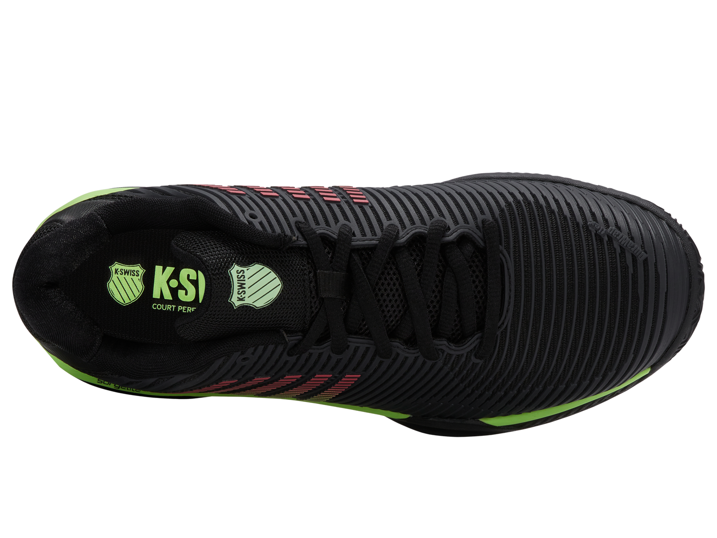 06614-034-M | HYPERCOURT EXPRESS 2 CLAY | BLACK/SOFT NEON GREEN/NEON LAVA