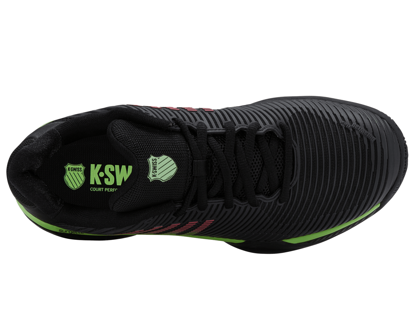 06806 - 034 - W | HYPERCOURT EXPRESS 2 - 2E | BLACK/SOFT NEON GREEN/NEON LAVA - K - Swiss US - FOOTWEAR