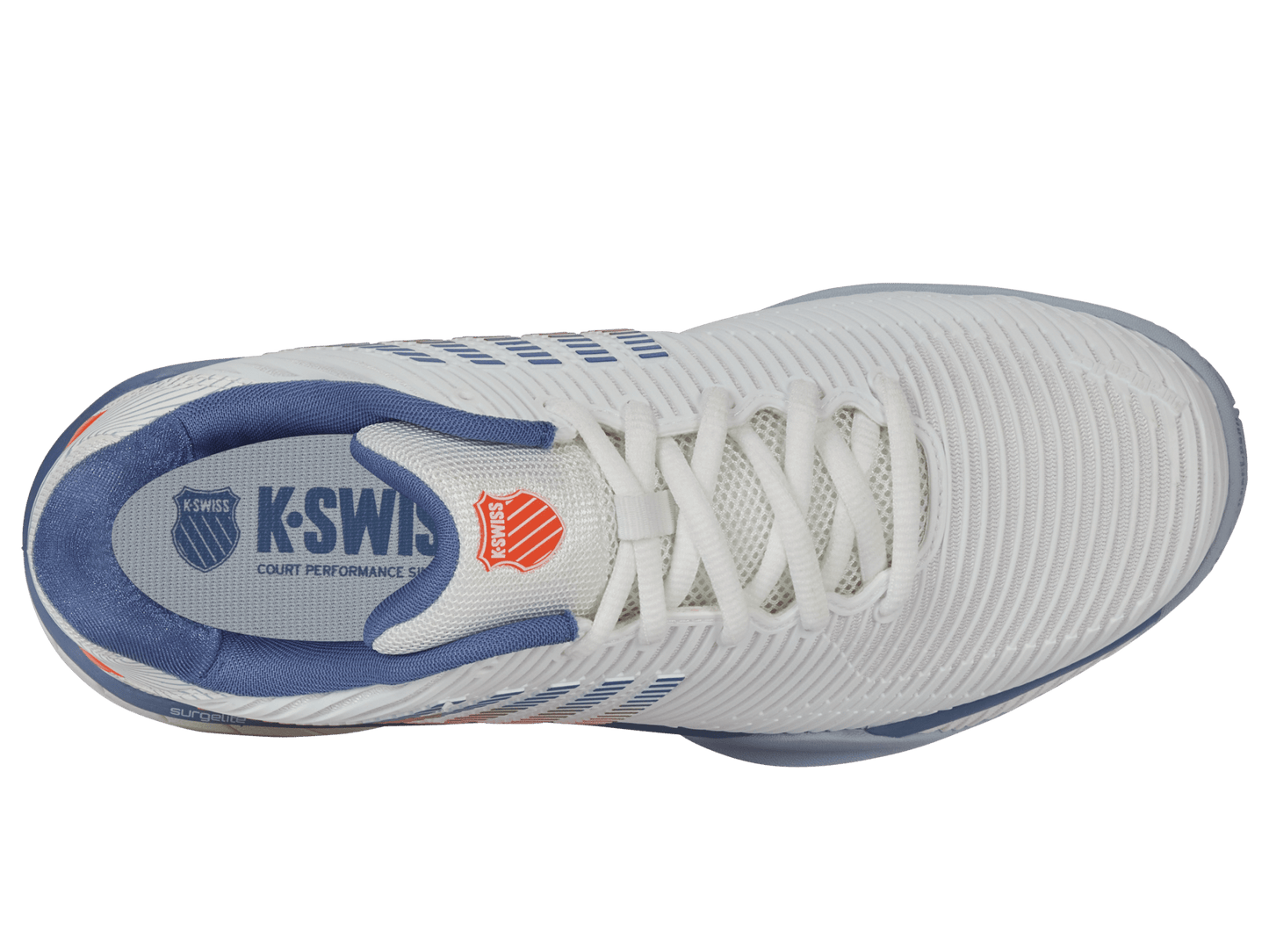 06806-139-W | HYPERCOURT EXPRESS 2-2E | LUCENT WHITE/INFINITY/SCARLET IBIS - K-Swiss US - FOOTWEAR