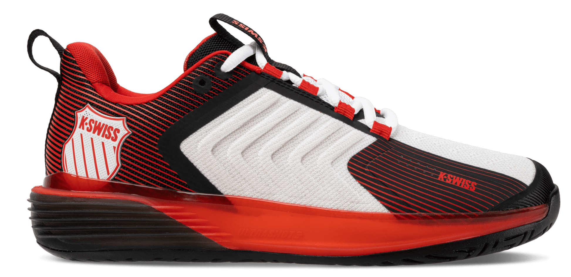 06988-104-M | ULTRASHOT 3 | BRIGHT WHITE/STRETCH LIMO/HIGH RISK RED - K-Swiss US - FOOTWEAR