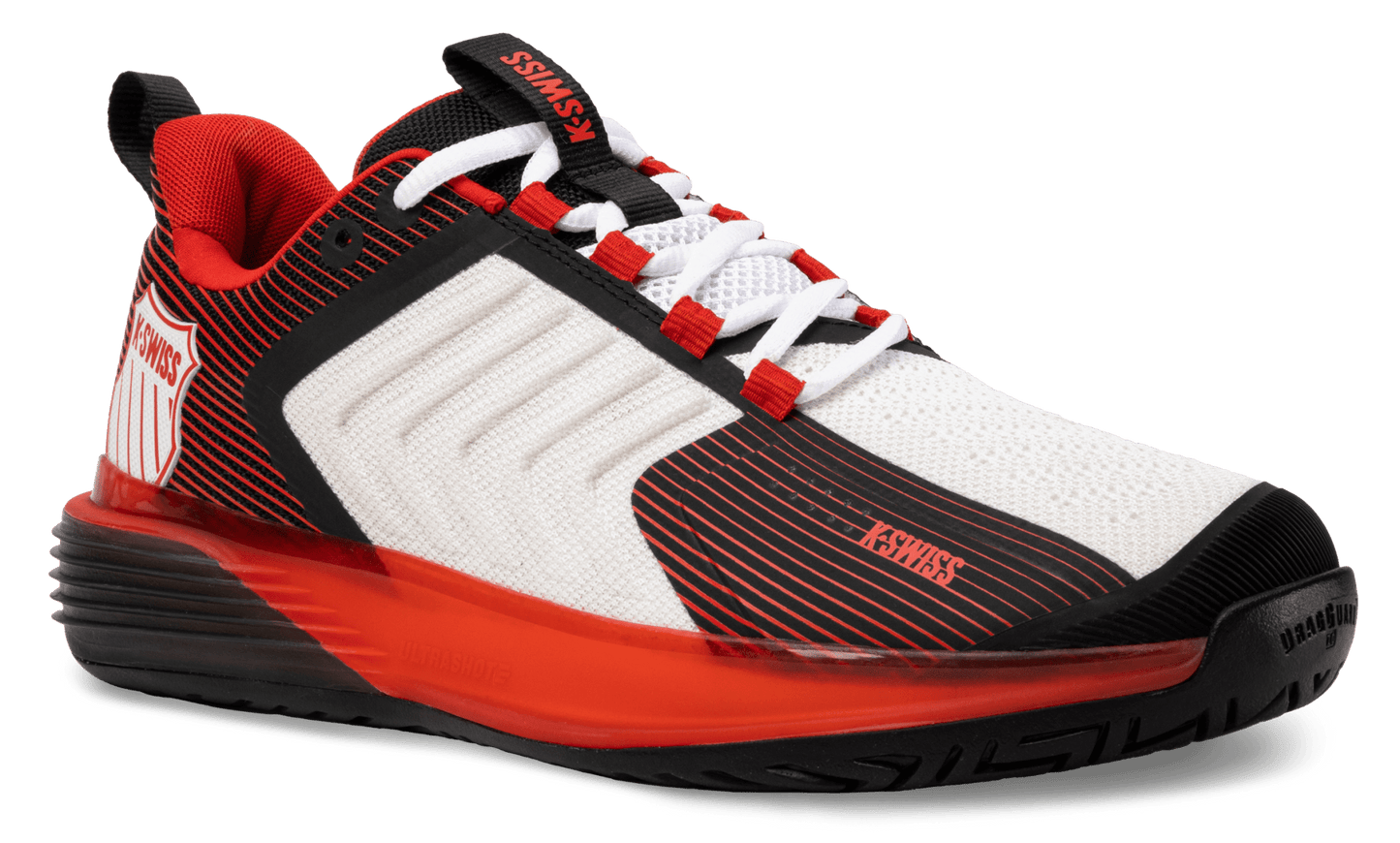 06988-104-M | ULTRASHOT 3 | BRIGHT WHITE/STRETCH LIMO/HIGH RISK RED - K-Swiss US - FOOTWEAR