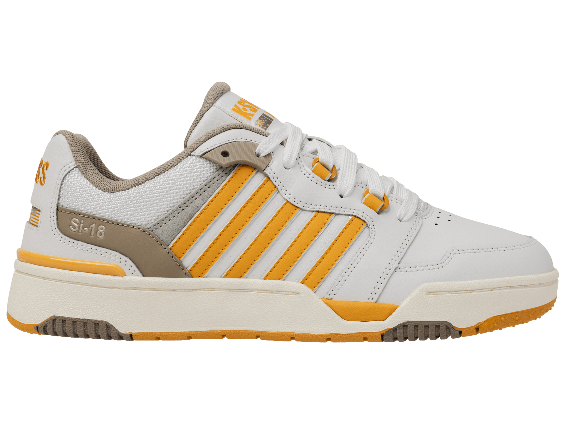 08531 - 124 - M | SI - 18 RIVAL | WHITE/TAUPE/JURASSIC GOLD/SNOW WHITE - K - Swiss US - FOOTWEAR