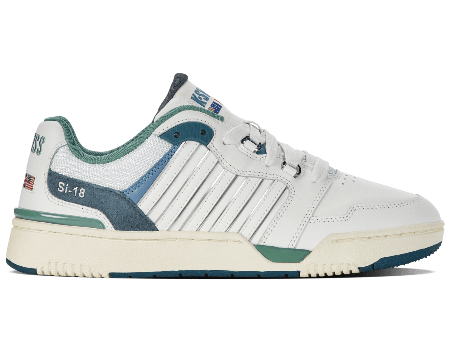 08531-197-M | SI-18 RIVAL | BRILLIANT WHITE/ASHLEIGH BLUE/BERYL GREEN - K-Swiss US - FOOTWEAR