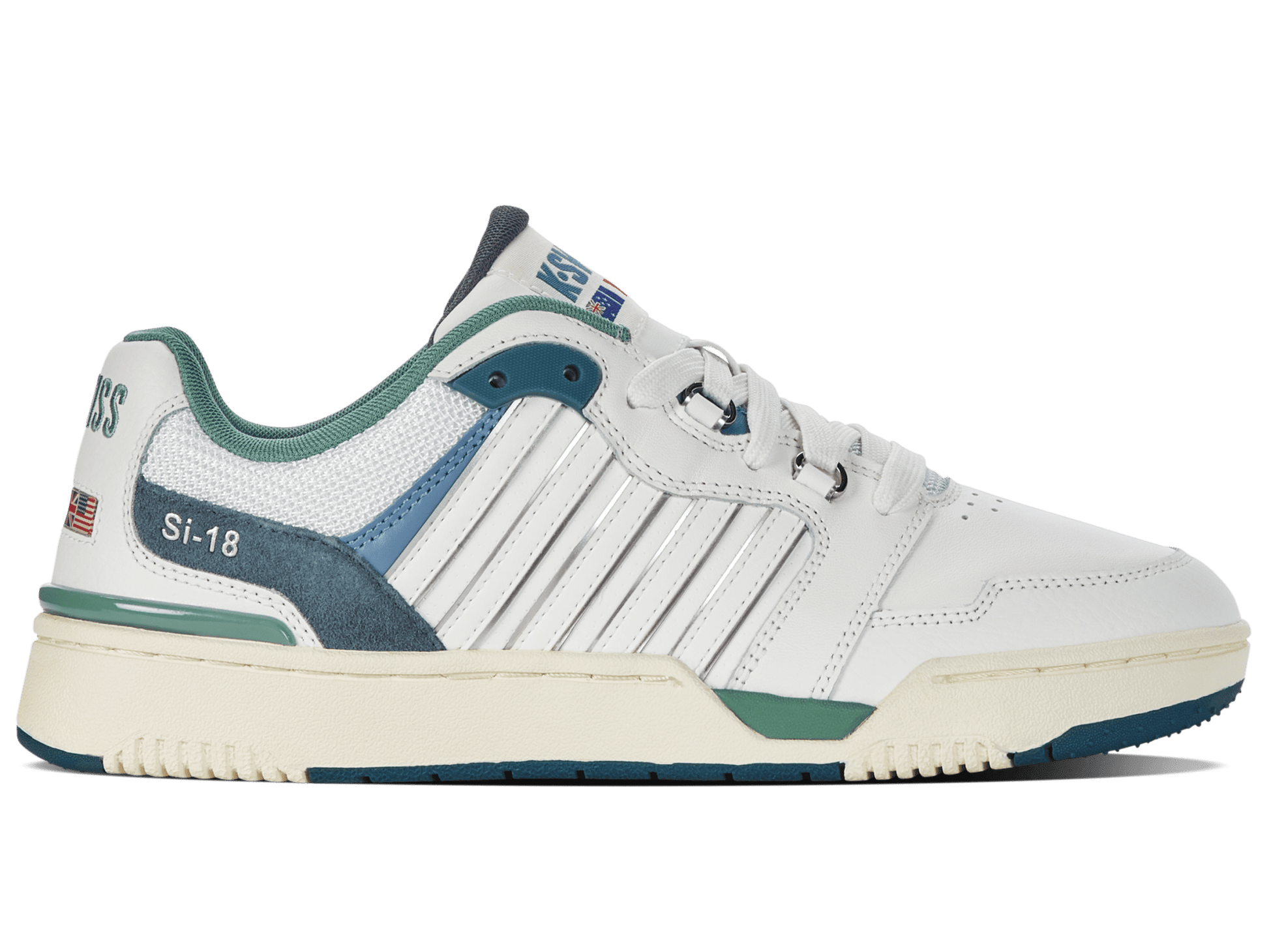 08531-197-M | SI-18 RIVAL | BRILLIANT WHITE/ASHLEIGH BLUE/BERYL GREEN - K-Swiss US - FOOTWEAR