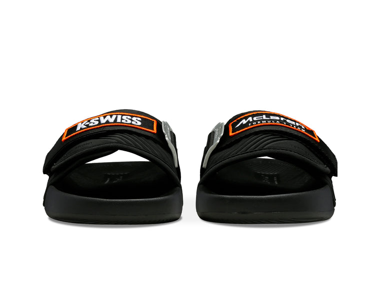 08716-073-M | STRAP SANDAL X MCLAREN | BLACK/PAPAYA