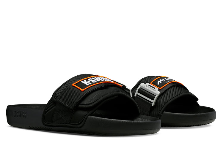 08716-073-M | STRAP SANDAL X MCLAREN | BLACK/PAPAYA