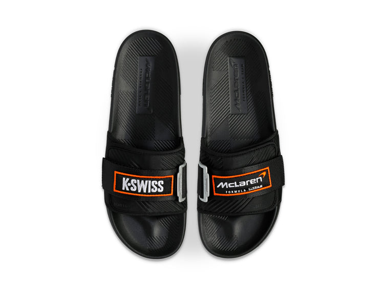 08716-073-M | STRAP SANDAL X MCLAREN | BLACK/PAPAYA