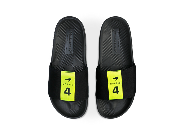 08951-071-M | SLIDE SANDAL LN X MCLAREN F1 TEAM | BLACK/SAFETY YELLOW