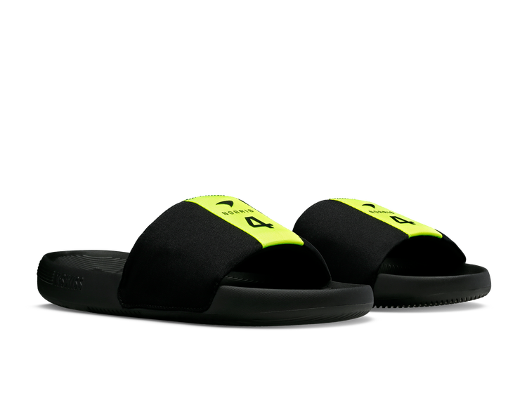 08951-071-M | SLIDE SANDAL LN X MCLAREN F1 TEAM | BLACK/SAFETY YELLOW