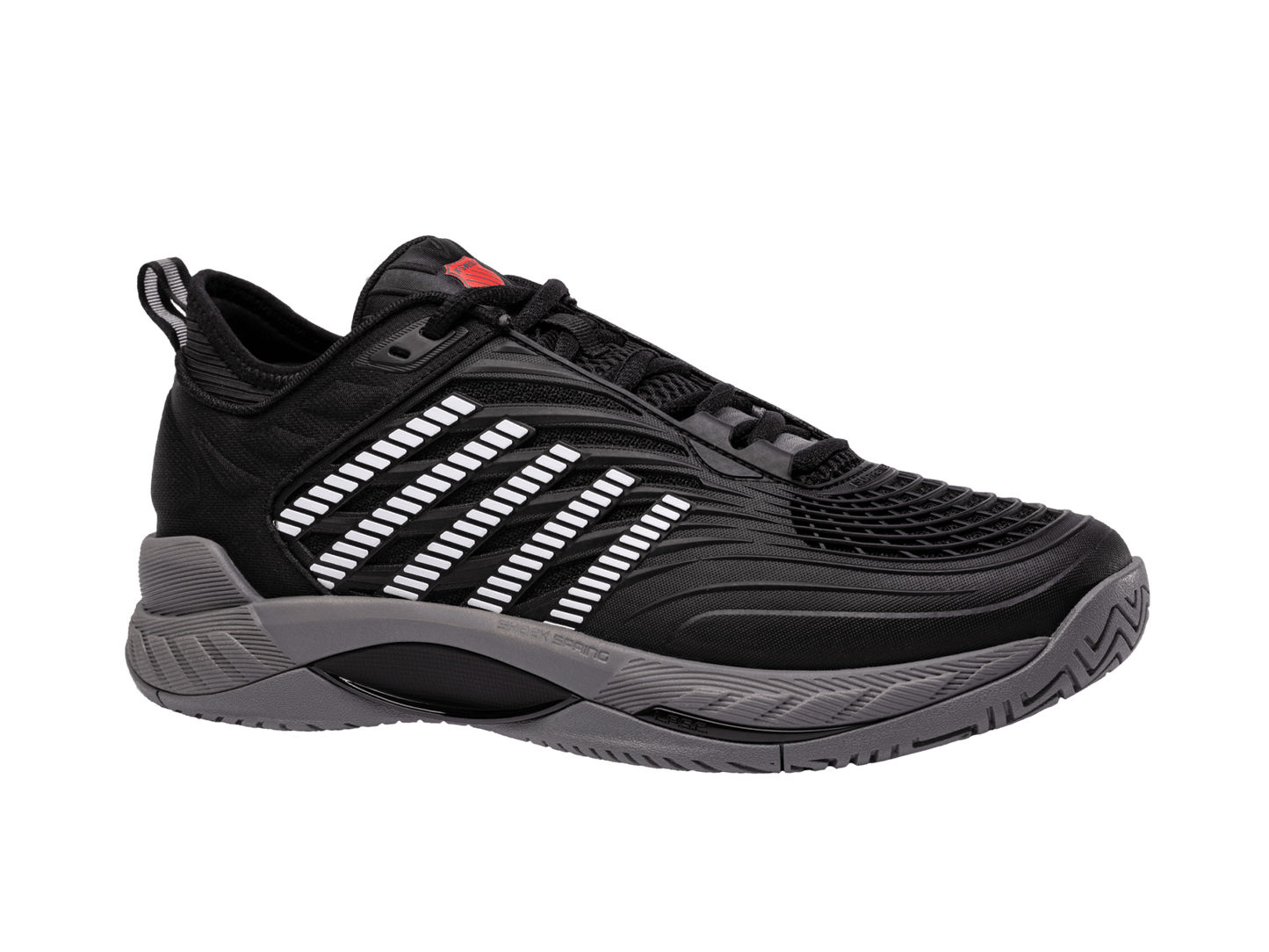 09071 - 038 - M | HYPERCOURT SUPREME 2 | BLACK/STEEL GRAY/FIREY RED - K - Swiss US - FOOTWEAR
