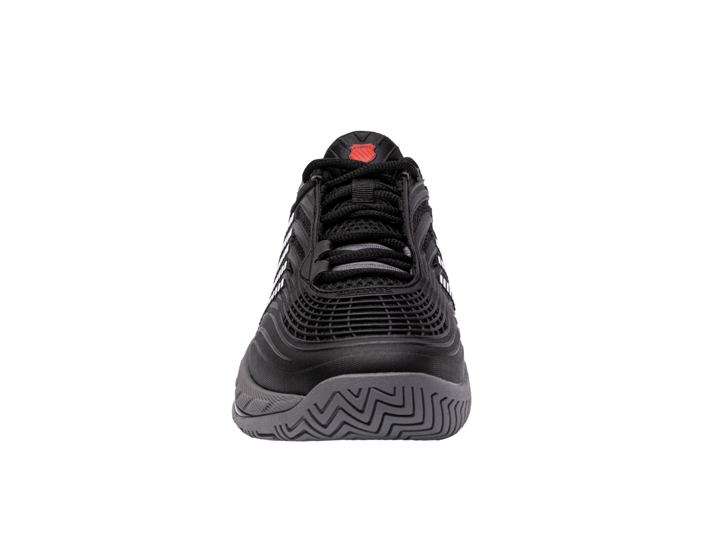 09071 - 038 - M | HYPERCOURT SUPREME 2 | BLACK/STEEL GRAY/FIREY RED - K - Swiss US - FOOTWEAR