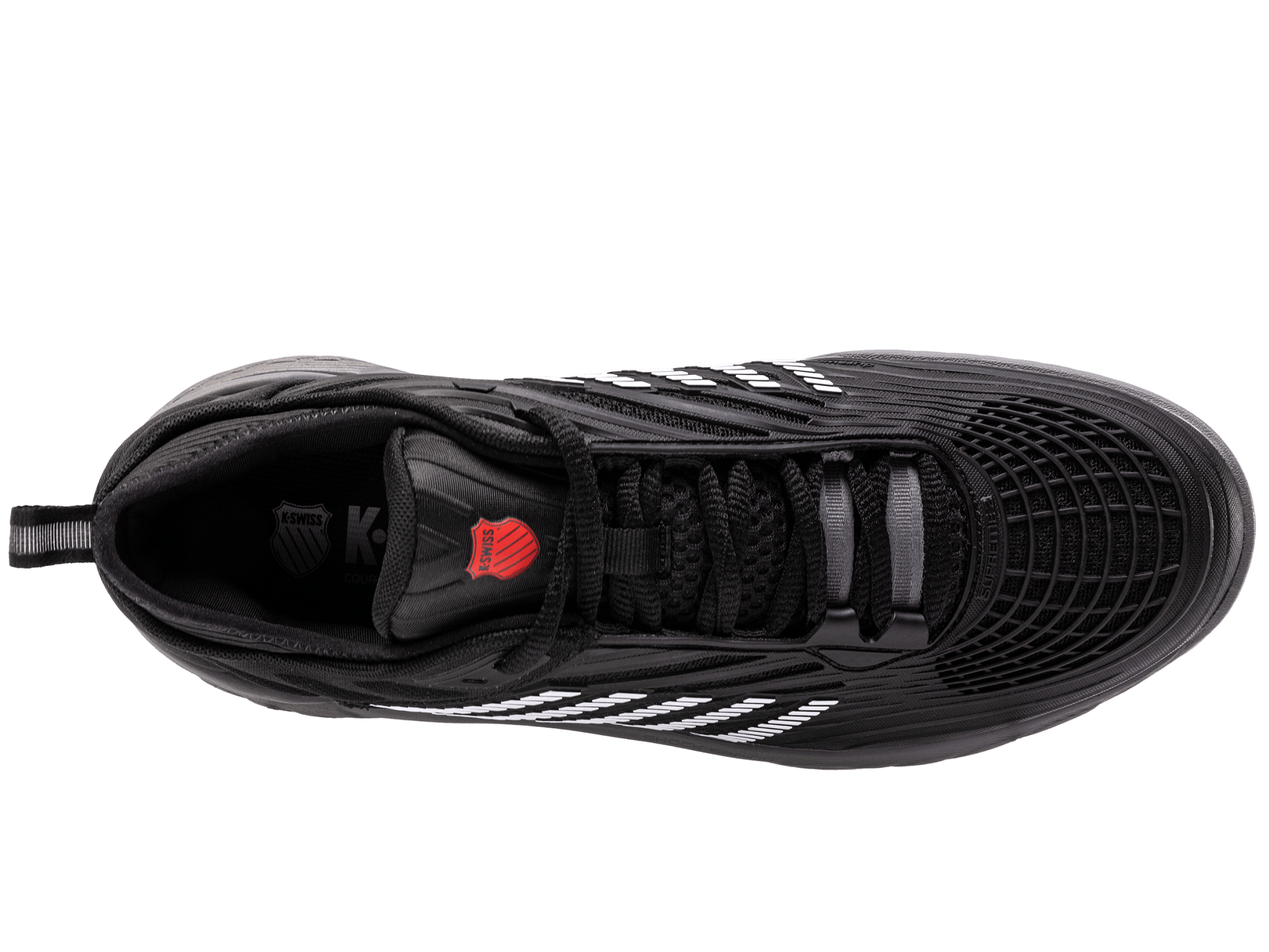 09071 - 038 - M | HYPERCOURT SUPREME 2 | BLACK/STEEL GRAY/FIREY RED - K - Swiss US - FOOTWEAR