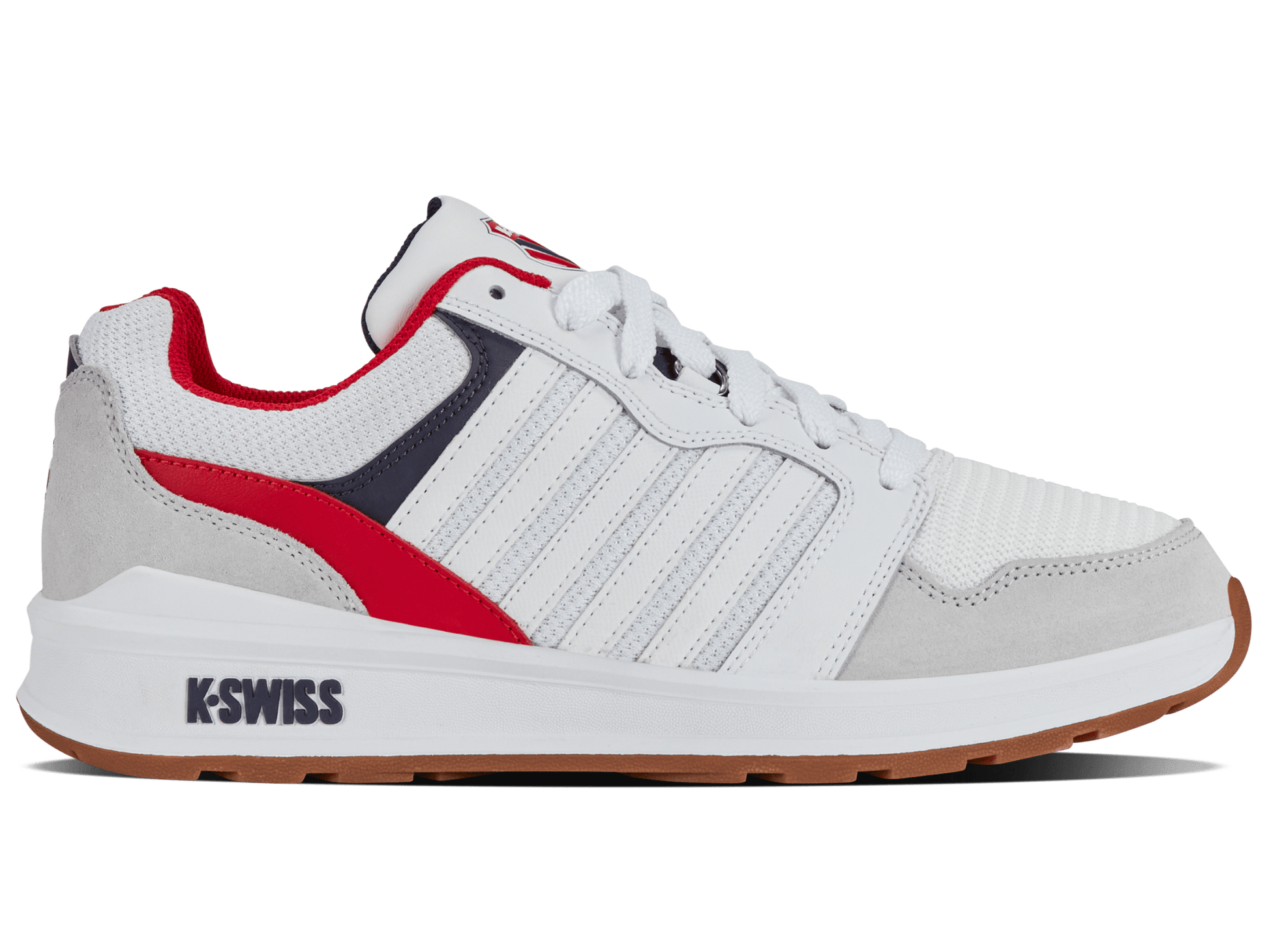 09079-162-M | RIVAL TRAINER T | WHITE/CORPORATE/GUM - K-Swiss US - FOOTWEAR