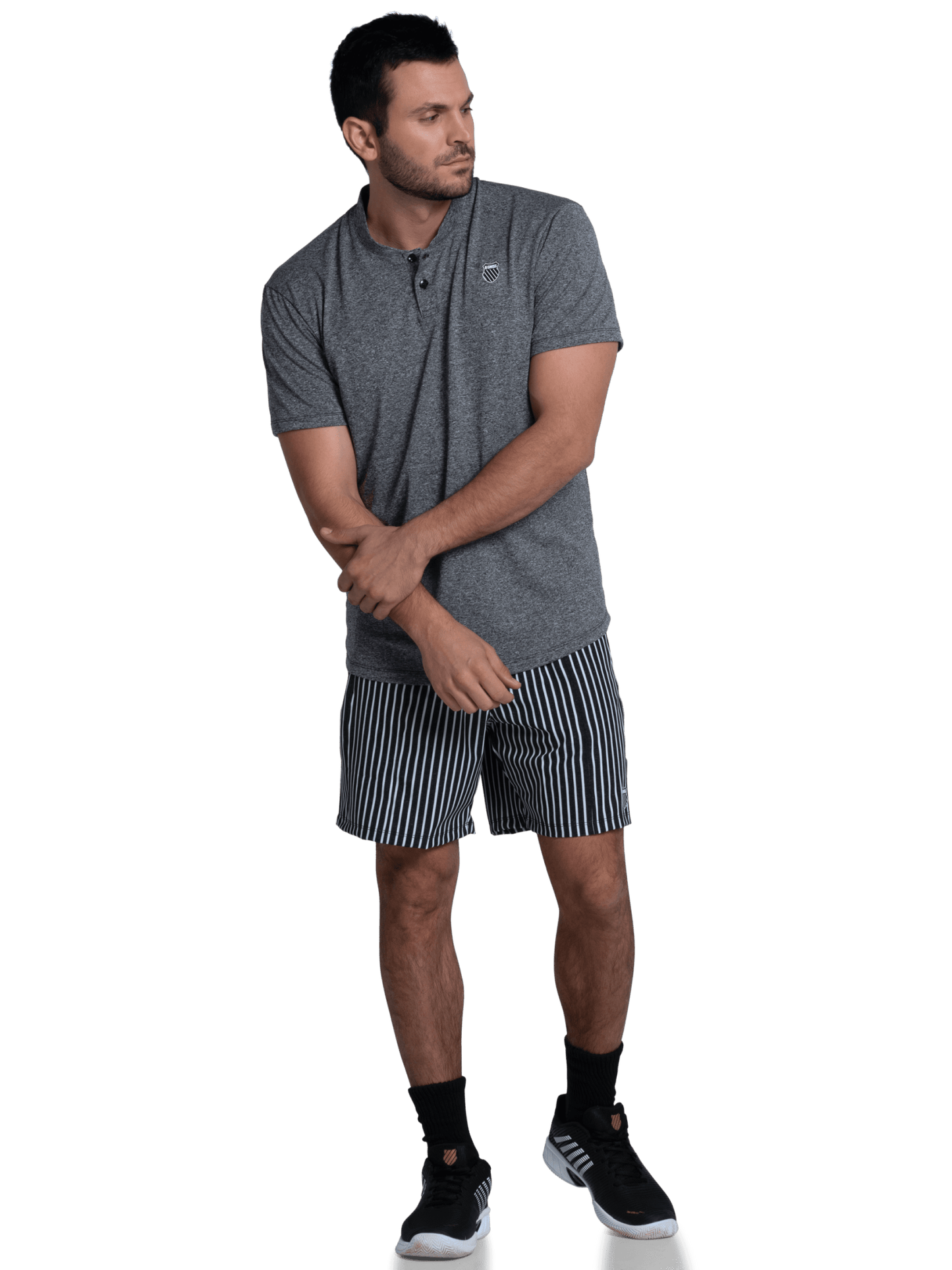 1010644 - 008 | HEATHER HENLEY S/S | GRAY - K - Swiss US - APPAREL