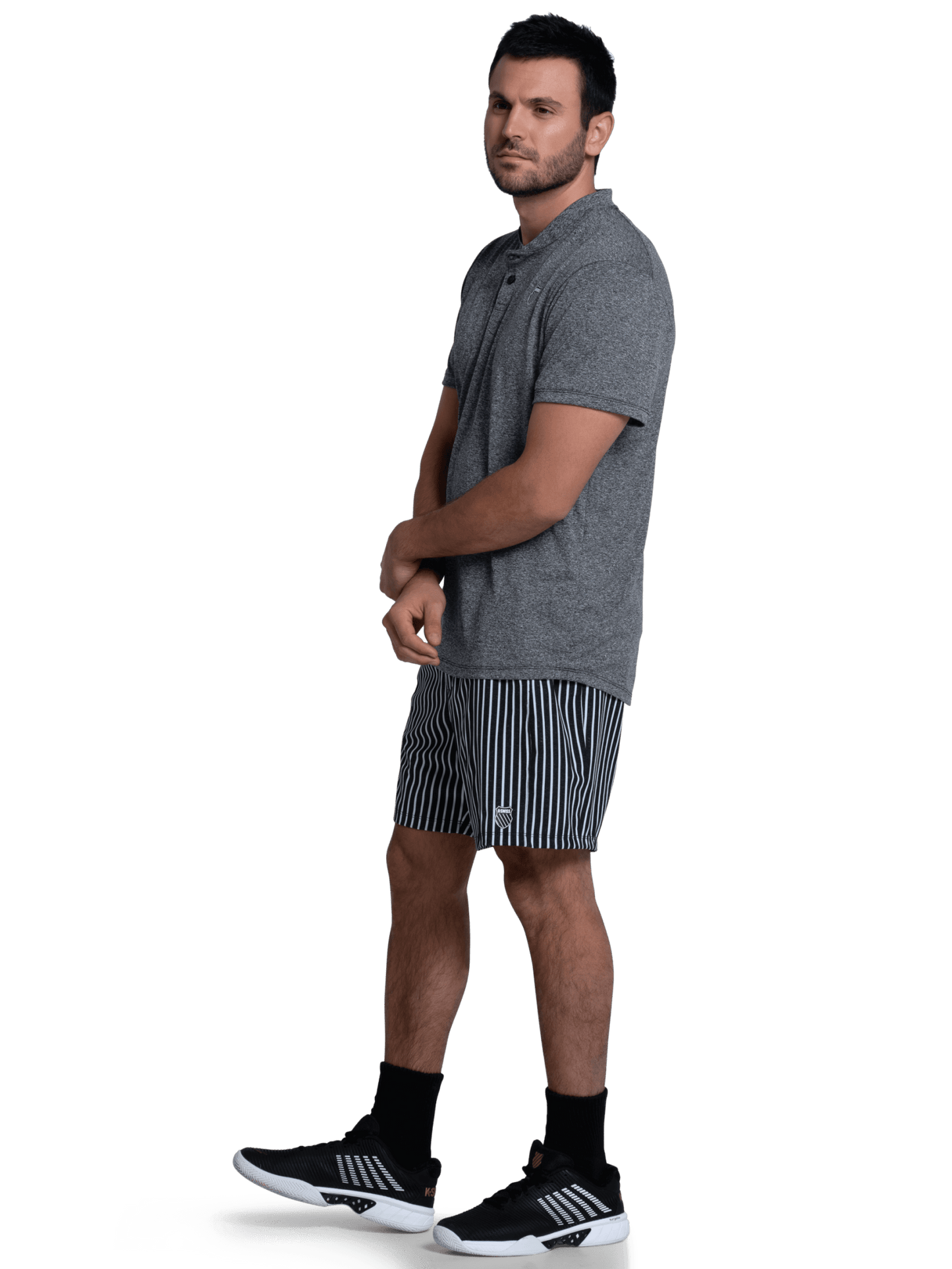 1010644 - 008 | HEATHER HENLEY S/S | GRAY - K - Swiss US - APPAREL