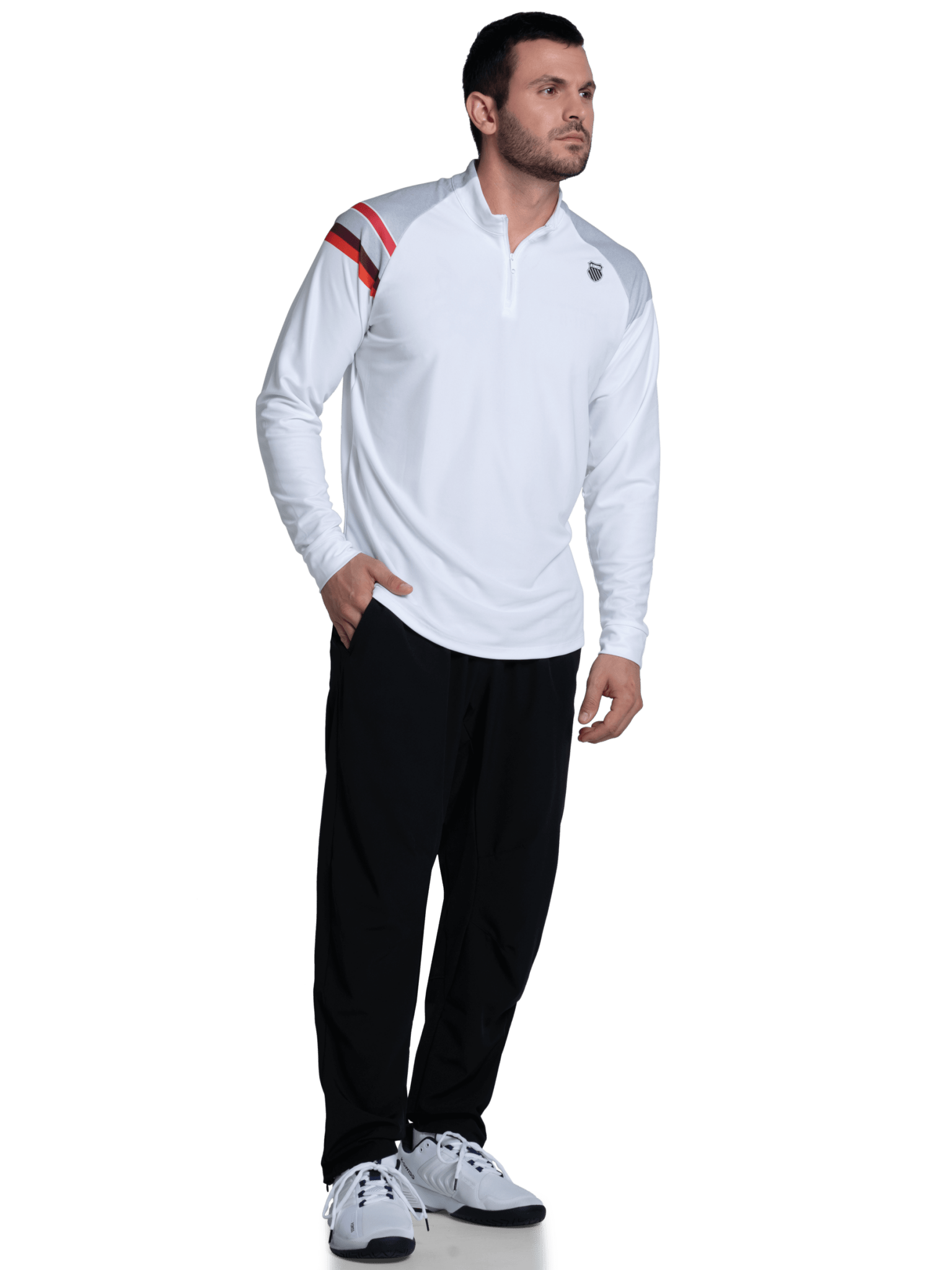 1010651 - 100 | SIDELINE 1/4 ZIP L/S | WHITE - K - Swiss US - APPAREL