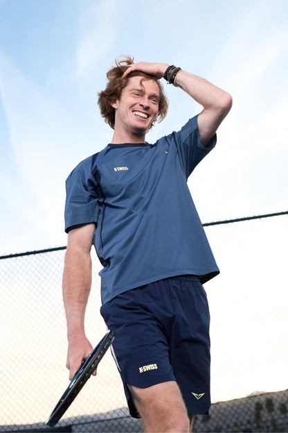1012020 - 417 | RUBLEV US OPEN SHIRT | BLUE/YELLOW - K - Swiss US - APPAREL