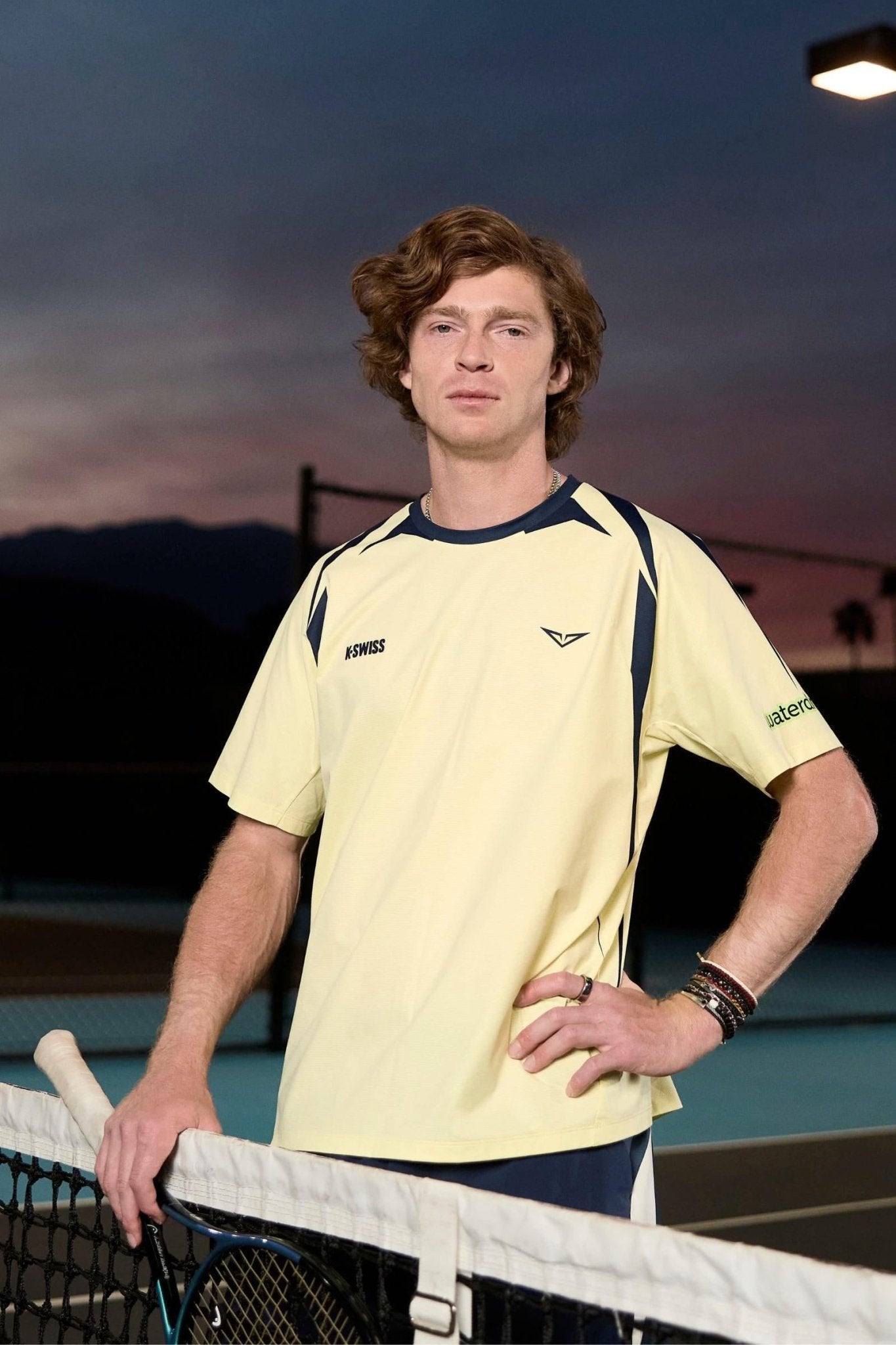 1012020 - 732 | RUBLEV US OPEN SHIRT | YELLOW/BLUE - K - Swiss US - APPAREL