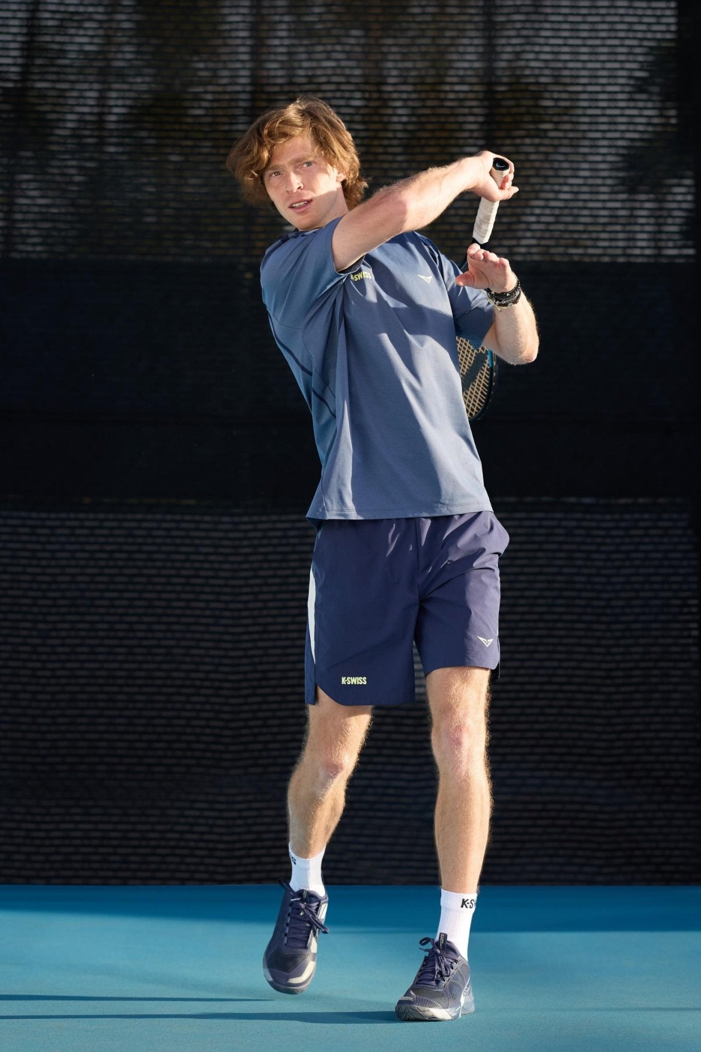 1012021 - 447 | RUBLEV US OPEN SHORTS | BLUE/YELLOW - K - Swiss US - APPAREL