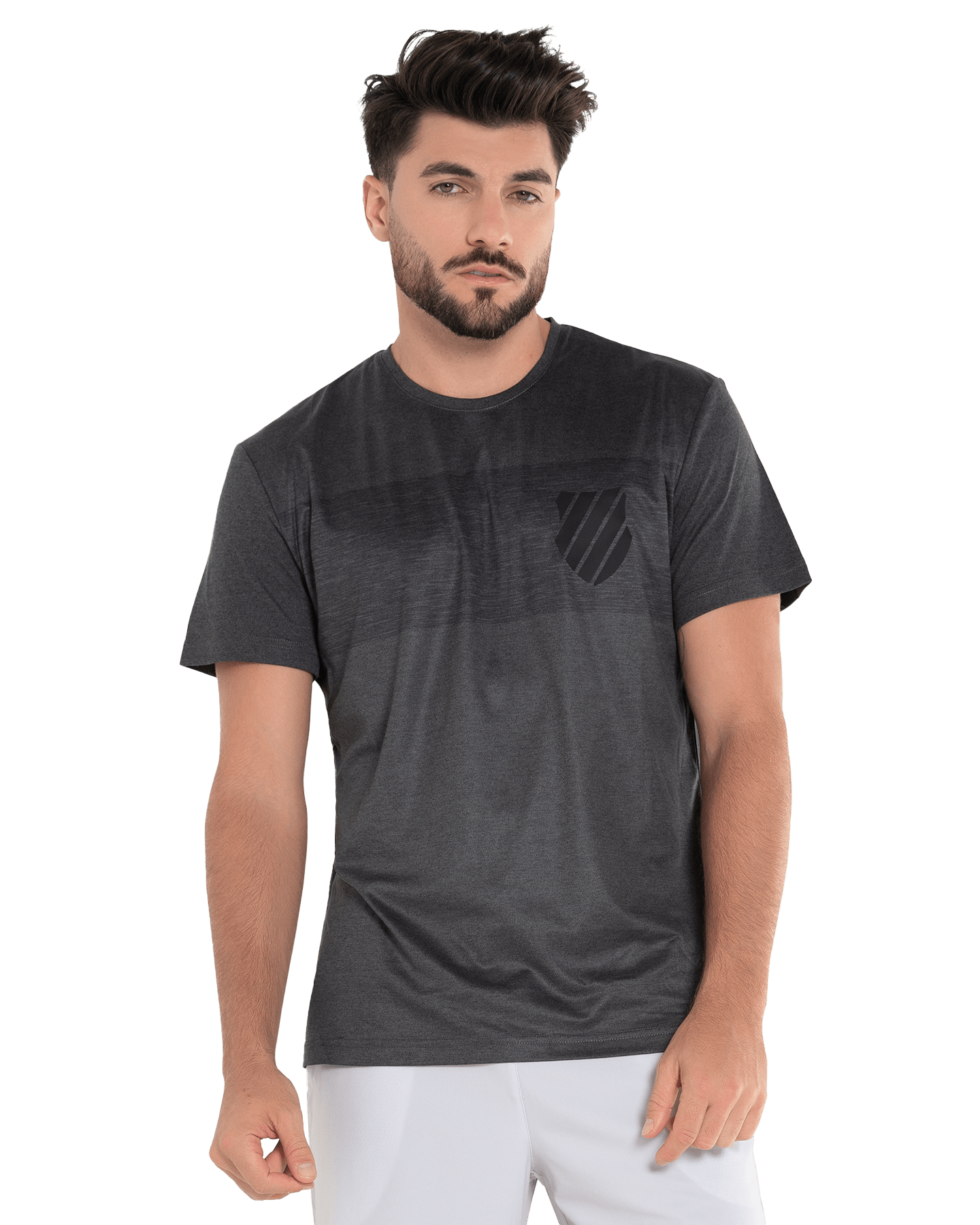 107700 - 077 | LUXE TECH CREW | HEATHER BLACK - K - Swiss US - APPAREL
