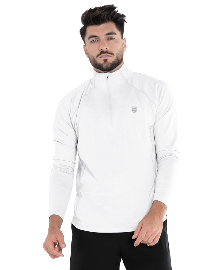 107703-100 | 1/4 ZIP L/S | WHITE