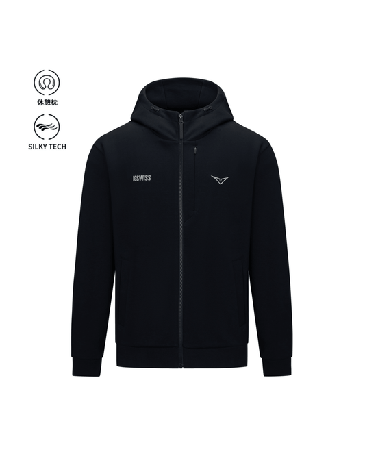 1713349 - 008 | K - SWISS X ANDREY RUBLEV UNISEX KUBE HOODED JACKET | BLACK - K - Swiss US - APPAREL
