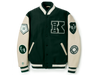 175773-350 | K SWISS X GOLDENBEAR VARSITY JACKET | EMERALD/CREAM