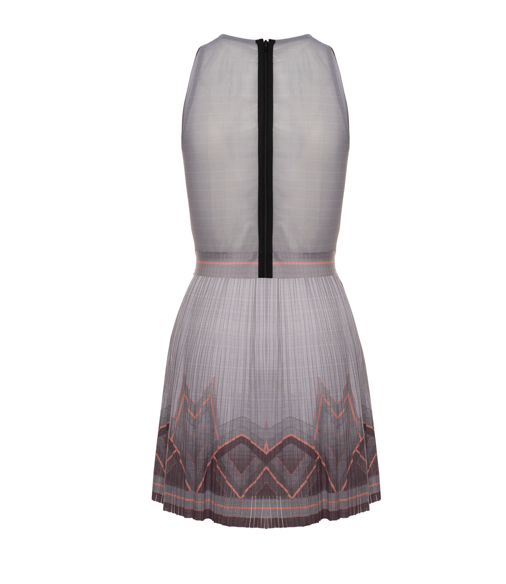 196046-025 | DEEP V PLEATED DRESS | ASPHALT