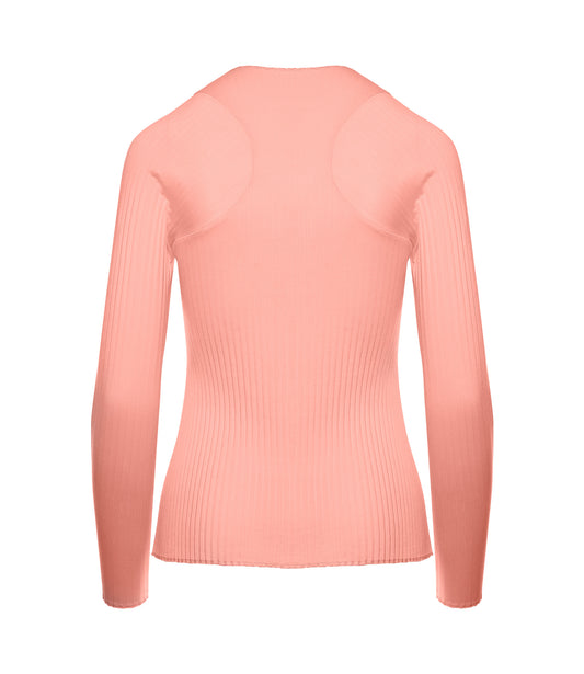 196052-815 | PLEATED L/S CREW | PEACH