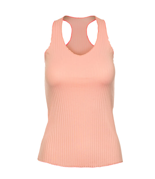 196053-815 | PLEATED V-NECK TANK | PEACH