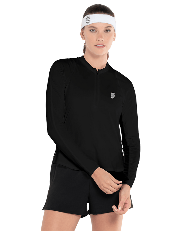 197695 - 008 | EXCEL ZIP L/S | BLACK - K - Swiss US - APPAREL