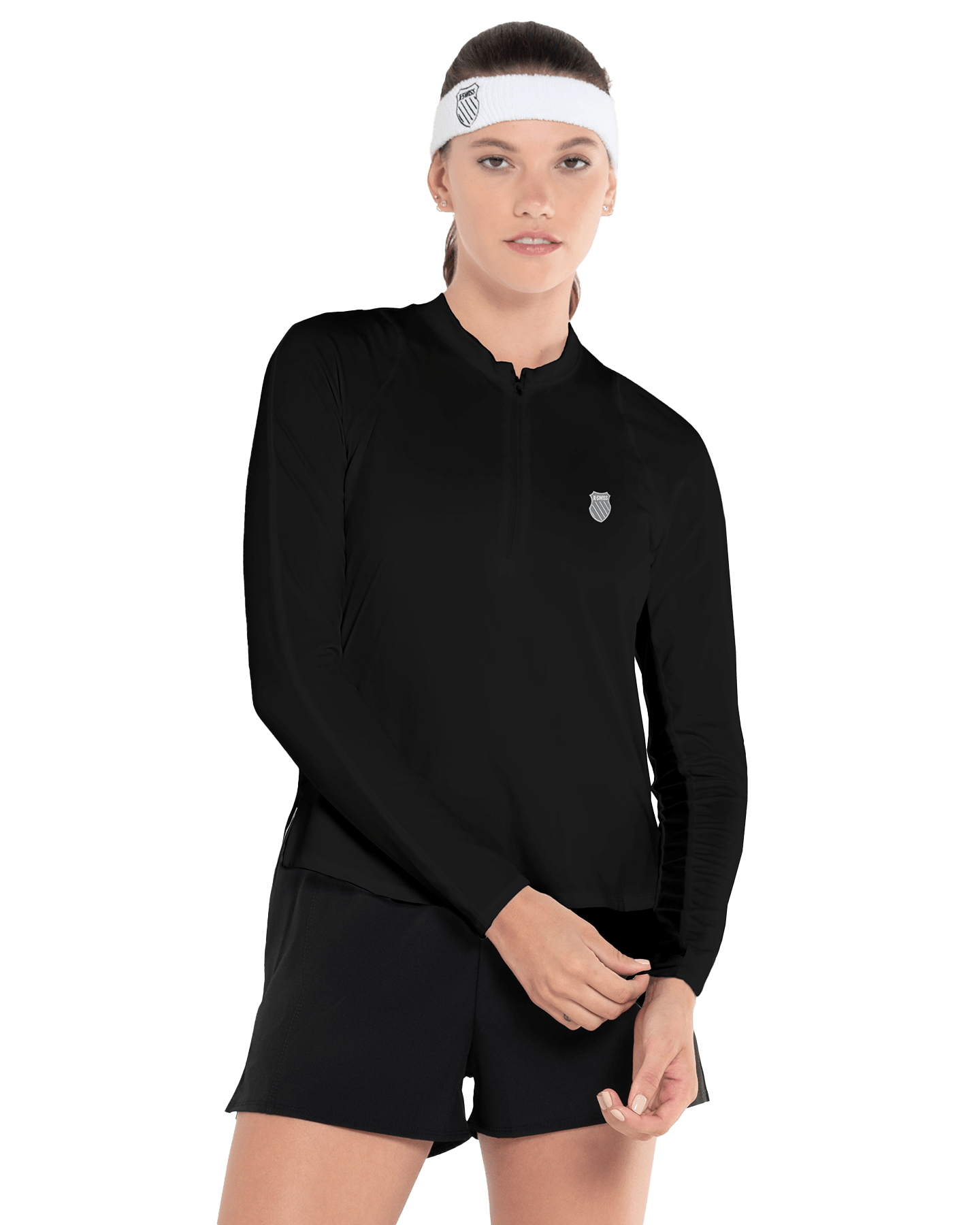 197695 - 008 | EXCEL ZIP L/S | BLACK - K - Swiss US - APPAREL