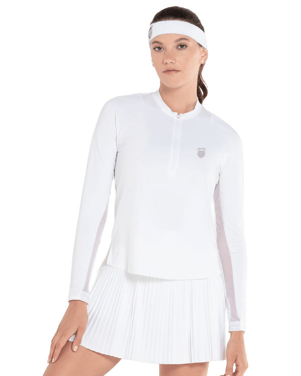 197695 - 100 | EXCEL ZIP L/S | WHITE - K - Swiss US - APPAREL