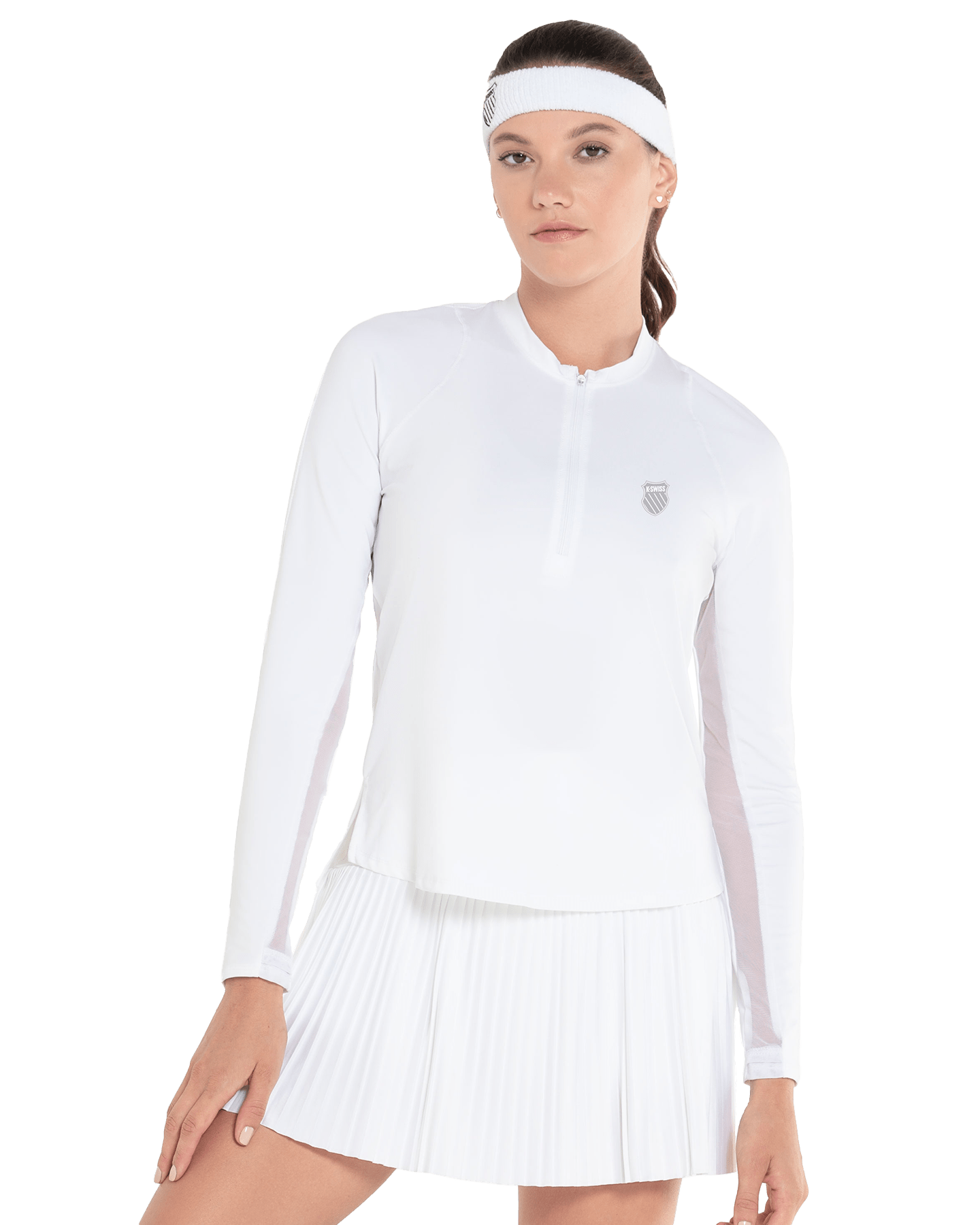 197695 - 100 | EXCEL ZIP L/S | WHITE - K - Swiss US - APPAREL