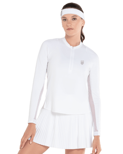 197695 - 100 | EXCEL ZIP L/S | WHITE - K - Swiss US - APPAREL