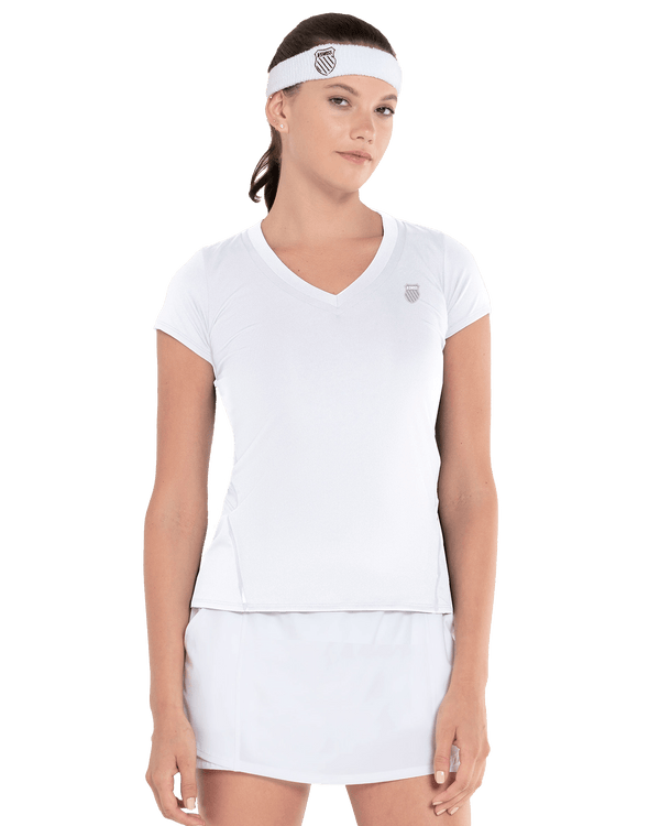 197696 - 100 | EXCEL V - NECK S/S | WHITE - K - Swiss US - APPAREL