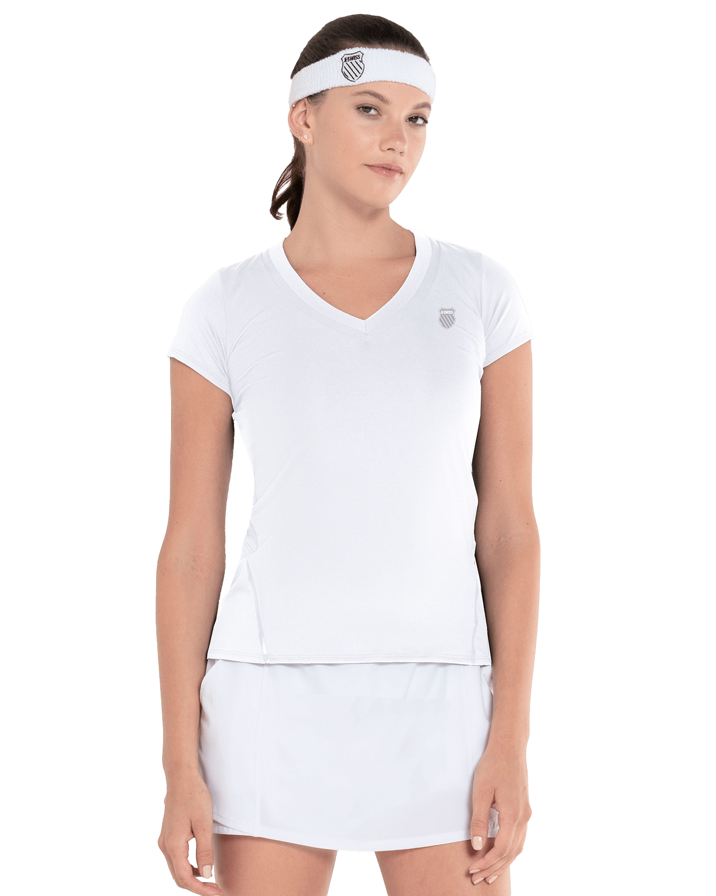 197696 - 100 | EXCEL V - NECK S/S | WHITE - K - Swiss US - APPAREL